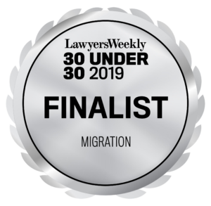 Lawyers Weekly 30 Under 30 2019 finalist in Migration