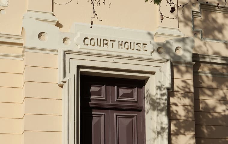 Illustrative photograph of a historic courthouse entrance in Adelaide, South Australia