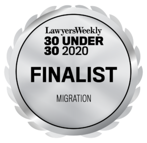 Lawyers Weekly 30 Under 30 2020 finalist in Migration
